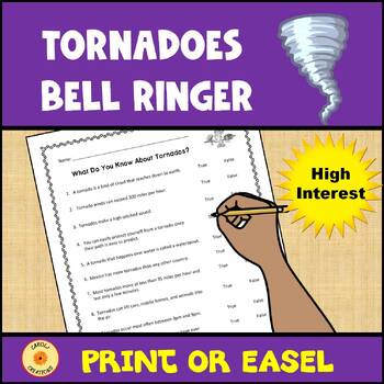 Preview of Tornadoes Bell Ringer Activity High Interest with Easel Option
