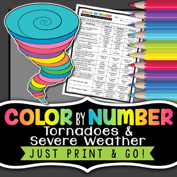 Tornados And Severe Weather Color By Number Science Color