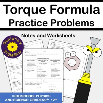 Torque Formula Practice Problems: Notes And Worksheets For Physics