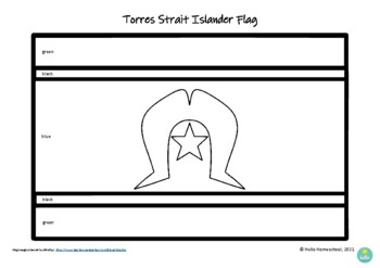 Preview of Torres Strait Islander Flag Poster and Colour In Worksheet!