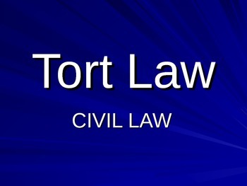 Preview of Tort Civil Law Lawsuit PowerPoint Handout - negligence