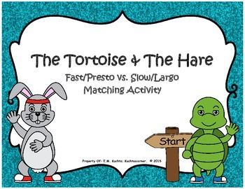 Preview of Tortoise & Hare Fast/Presto vs. Slow/Largo Matching Activity Packet PDF