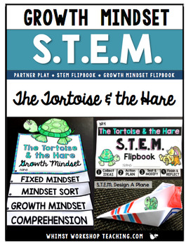 Preview of Tortoise and Hare STEM Challenge and Growth Mindset Flip Book