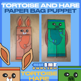 Tortoise and the Hare Paper Bag Puppet Craft | Coloring Ac