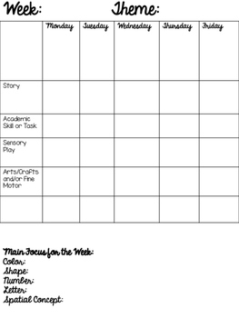 Tot School Planning Forms by Glimmers of Learning | TPT