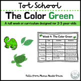 Tot School: The Color Green Week of Curriculum for 2-3 Year Olds