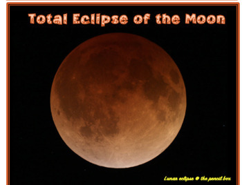 Preview of Total Lunar Eclipse & Lunar Geometry Work