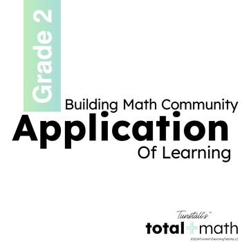 Preview of Total Math Unit 1 Building Math Community Application Station Second Grade