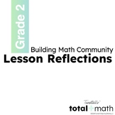 Total Math Unit 1 Building Math Community Lesson Reflectio