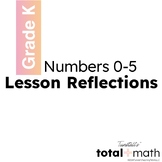 Total Math Unit 2 Numbers 0-5 Lesson Reflections Kindergarten