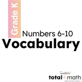 Total Math Unit 3 Numbers 6-10 Vocabulary Kindergarten