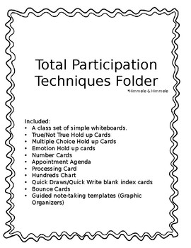 Preview of Total Participation Techniques Folder