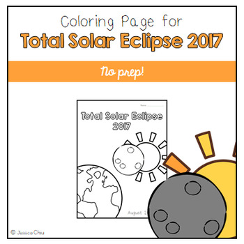 Total Solar Eclipse 2017 Coloring Page by Be Kindergarten | TpT