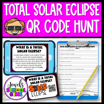 Preview of Solar Eclipse 2024 Activities | Total Solar Eclipse QR Code Scavenger Hunt