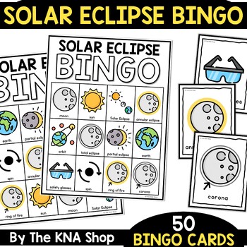 Preview of Total Solar Eclipse 2024 Bingo Game Kindergarten 1st First 2nd Second Grade