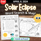 Total Solar Eclipse April 2024 Word Search, Facts, Map, Co