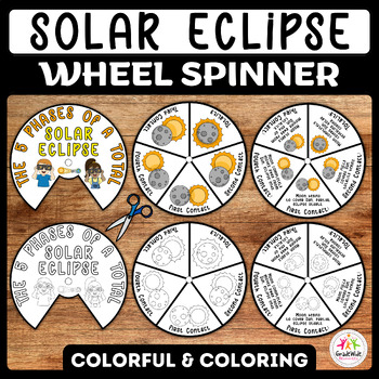 Preview of Total Solar Eclipse Craft Spinner Activity | Solar Eclipse 2024 Wheel Spinner