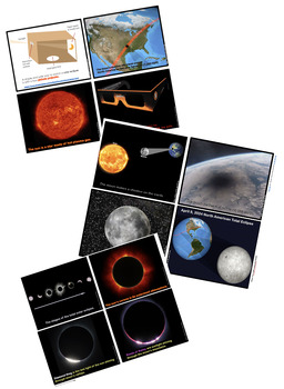 Preview of Total Solar Eclipse SIMPLIFIED vocabulary cards PRESCHOOL/PRIMARY