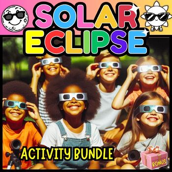 Preview of Total Solar eclipse 2024 Bundle Activities-Crafts-Worksheets-Cliparts-coloring