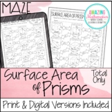 Total Surface Area of Prisms Worksheet - Maze Activity