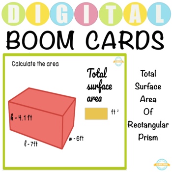 Preview of Total Surface Area of Rectangular Prism - Boom Cards™