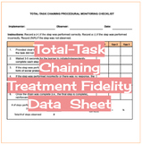 Total-Task Chaining Treatment Fidelity Data Sheet