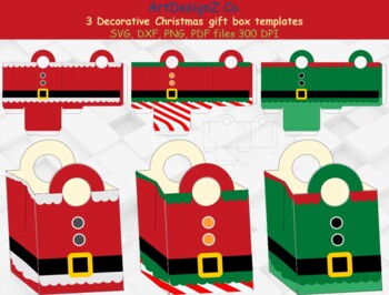Download Total Of 22 Files Beautiful Christmas Gift Box Templates Svg Basket 3d Box