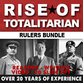 Preview of Rise of Totalitarianism Interwar Bundle Hitler Mussolini Stalin