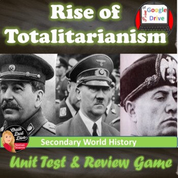 Preview of Totalitarianism |1930s |  TEST | Stalin, Hitler, Mussolini | Print & Google Form