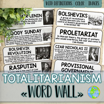 Preview of Totalitarianism Great Depression Russian Revolution Word Wall