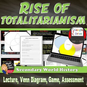 Preview of Totalitarianism Lecture & Review Game | Stalin Hitler Mussolini |Print & Digital