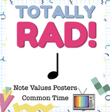 Totally Rad! Music Room Decor: Note Values Posters Common Time