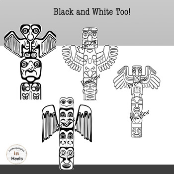 Totem Pole Clip Art | Indigenous Peoples Day by Anthropologist In Heels