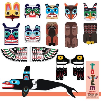 Preview of Totem Pole Clip Art Set (of the Pacific Northwest)