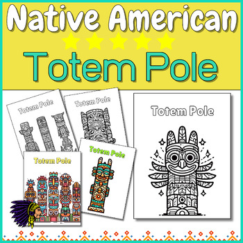 Preview of Totem Pole⭐ Coloring Pages & Clip Art | Native American Unit | Indigenous People