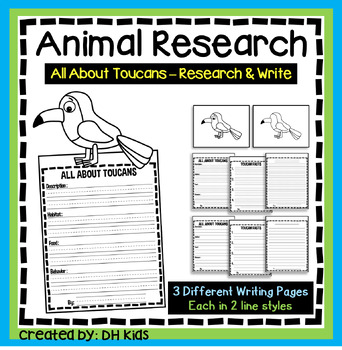 Preview of Toucan Report, Science Writing Project, Animal Research, Tropical Bird Craft