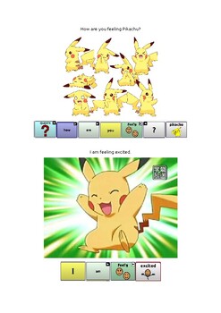 Preview of Touch Chat Word Power read along book Pikachu feelings