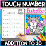 Touch Dot Number Addition to 10 Math Worksheets - BUNDLE