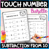 Touch Dot Number Subtraction Math Worksheets - Bundle