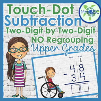 Preview of Touch Dot Subtraction: Two-Digit by Two Digit NO Regroup UG Digital Boom Cards™
