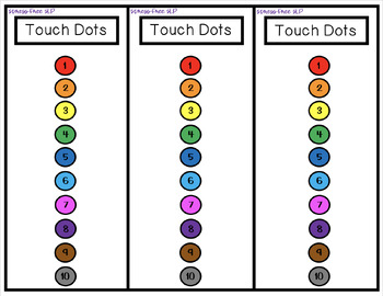 Preview of Touch Dots -Articulation, Pacing Board, Fluency