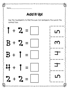 Touch Math Addition Worksheets Pdf