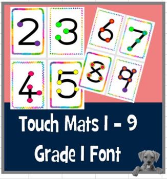 Preview of Touch Mats 1 - 9 - Grade 1 Font