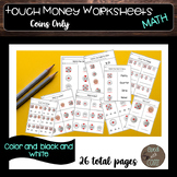 Touch Dot Money Coin Math Worksheets-color and black and white