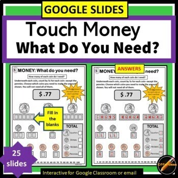 Preview of Touch Money: What Coins Do You Need? Google Apps/Distance Learning