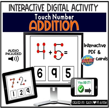 Preview of Touch Number Addition Digital Task Cards | Math Boom Cards