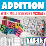 Single Digit Addition Worksheets (with multi-sensory count