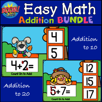 Preview of Touch Number Math Addition Bundle BOOM CARDS | Distance Learning