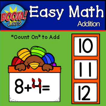 Preview of Touch Number Math Addition Facts to 20 | BOOM CARDS | Distance Learning