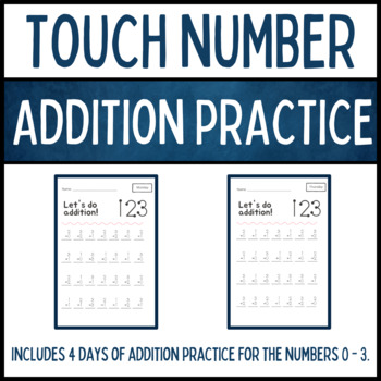Preview of Touch Number Math Addition Practice: Numbers 0 - 3